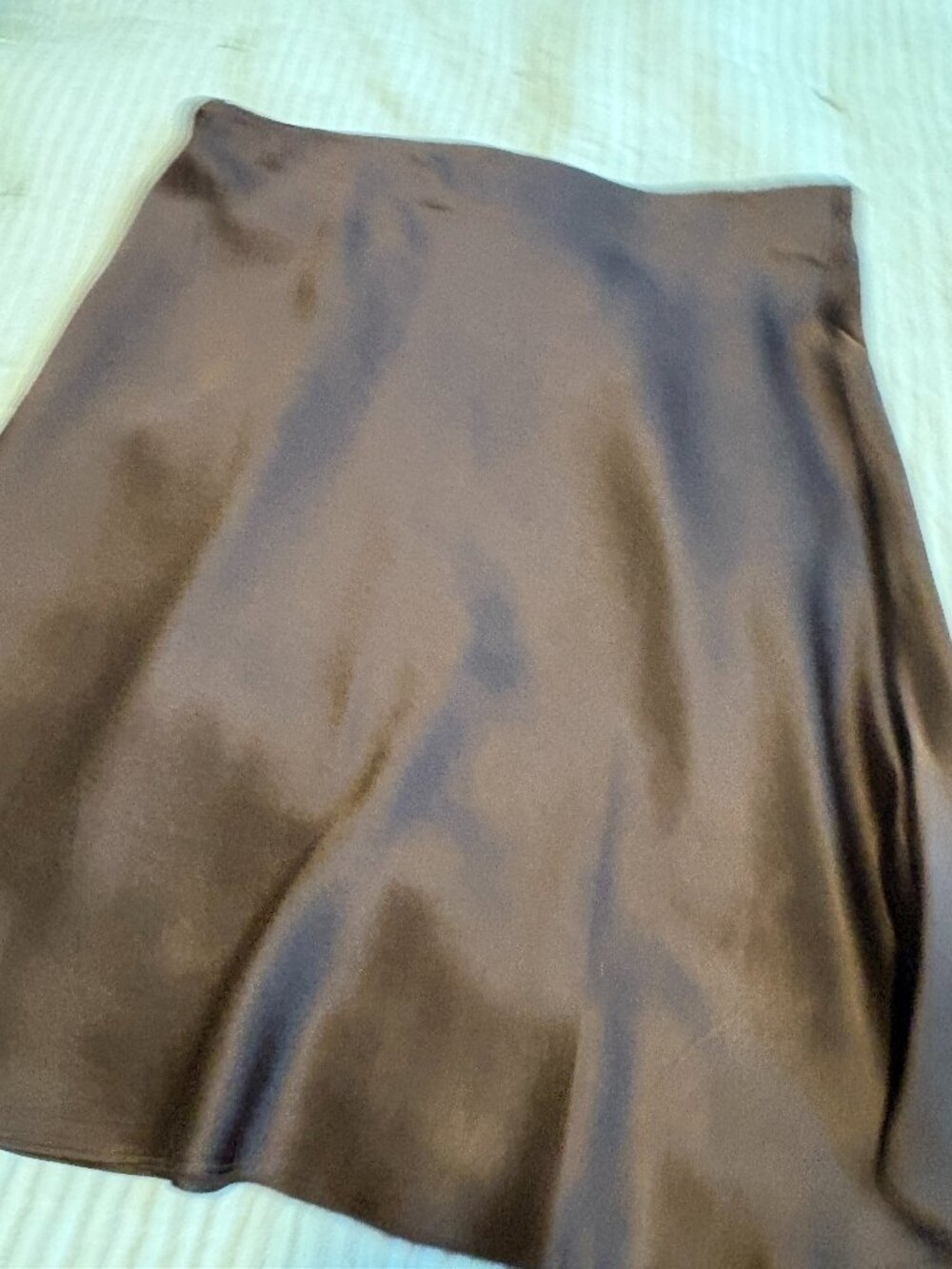 Quince Hot Fudge Washable SIlk Mini Skirt Medium